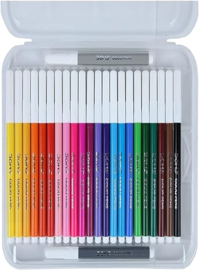 Doms 7420 High Quality Aqua Pen 2.5mm Pack of 24 Shades for Kids and Student - Multi Color